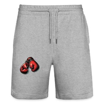 gants de boxe boxe - Short de jogging bio TRAINER Stanley/Stella unisexe - gris chiné - Devant - Nik (191cm) & Marisol (170cm)