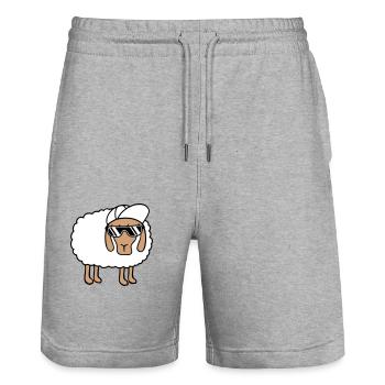 Cooles Schaf Sonnenbrille Cappy Mütze Sommer Spaß - Stanley/Stella Unisex Bio Joggingshorts Trainer  - Grau meliert - Vorne - Nik (191cm) & Marisol (170cm)