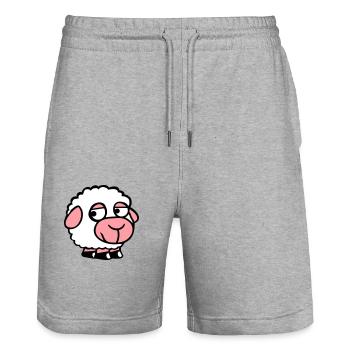Mouton Triste Timide Introverti Malheureux - Short de jogging bio TRAINER Stanley/Stella unisexe - gris chiné - Devant - Nik (191cm) & Marisol (170cm)