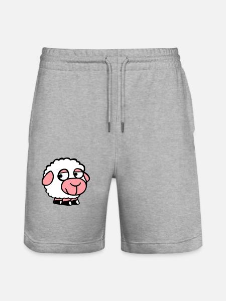 Sheep Sad Shy Introvert Unhappy - Stanley/Stella Trainer Unisex Organic Jogging Shorts - heather grey