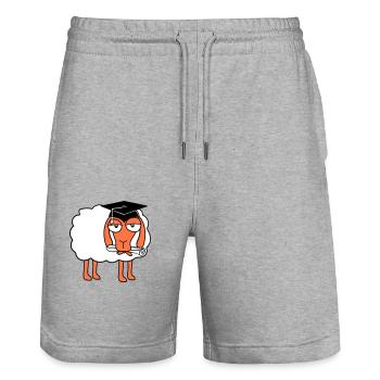 Mouton École Certificat Diplôme Universitaire Abi Étudiants - Short de jogging bio TRAINER Stanley/Stella unisexe - gris chiné - Devant - Nik (191cm) & Marisol (170cm)