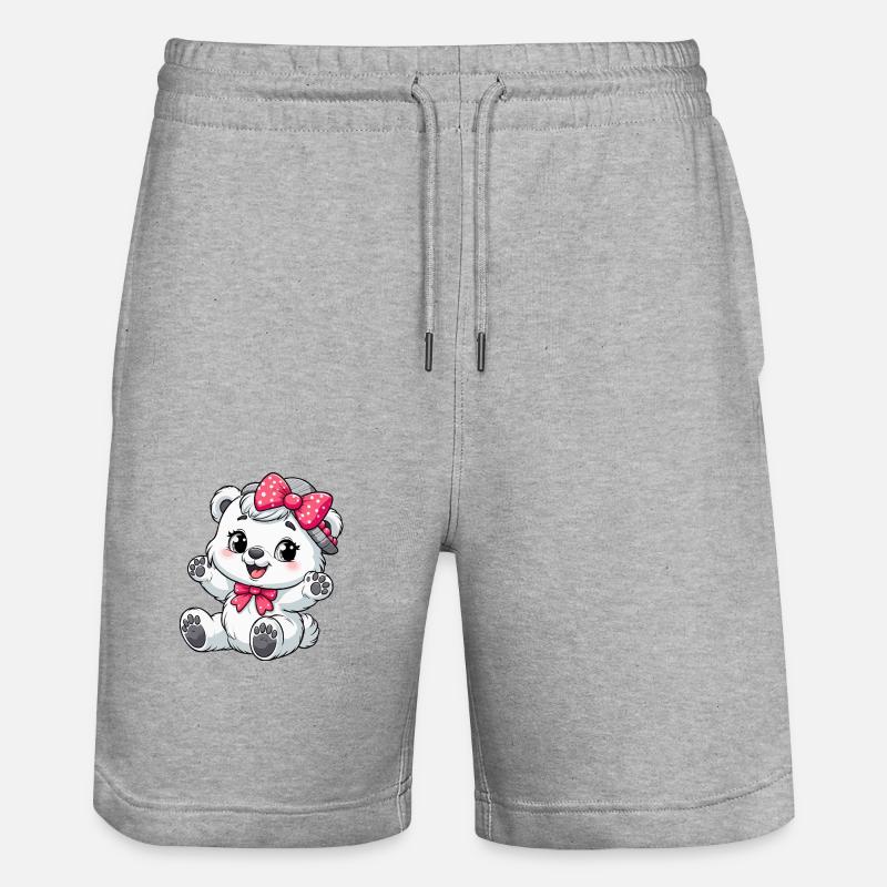 Kleinkind Eisbär Mädchen - Stanley/Stella Unisex Bio Joggingshorts Trainer  - Grau meliert