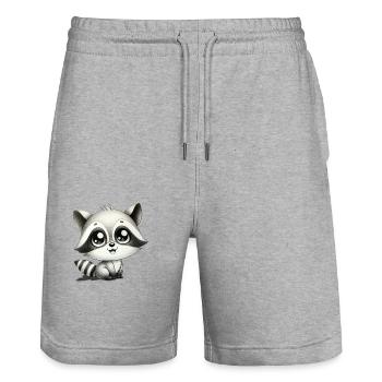 waschbär - Stanley/Stella Unisex Bio Joggingshorts Trainer  - Grau meliert - Vorne - Nik (191cm) & Marisol (170cm)
