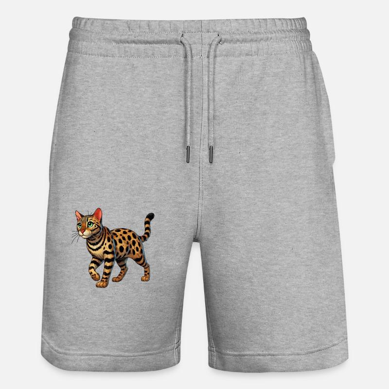 Chat Bengal - Short de jogging bio TRAINER Stanley/Stella unisexe - gris chiné