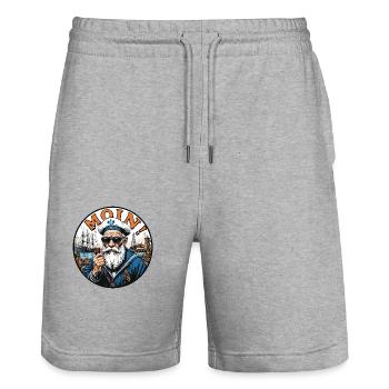 MOIN - 0026422 - Stanley/Stella Unisex Bio Joggingshorts Trainer  - Grau meliert - Vorne - Nik (191cm) & Marisol (170cm)