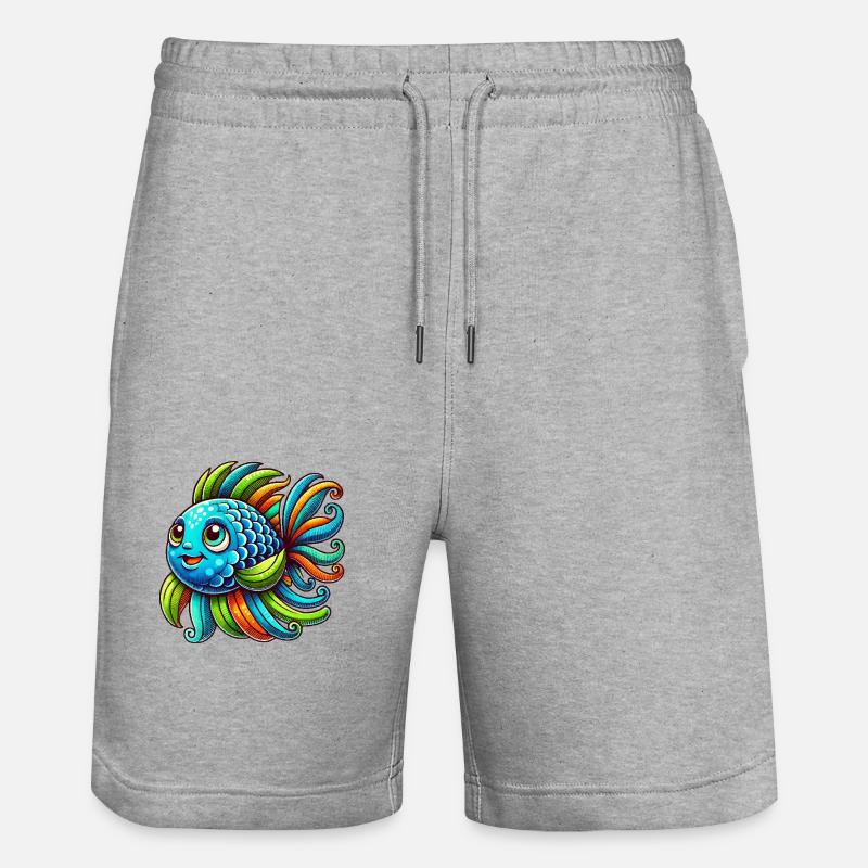 Bande dessinée de poisson - Short de jogging bio TRAINER Stanley/Stella unisexe - gris chiné