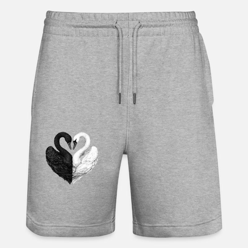 Cygnes amoureux - Short de jogging bio TRAINER Stanley/Stella unisexe - gris chiné