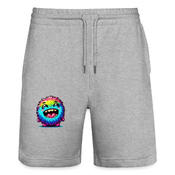 Petit monstre mignon - Short de jogging bio TRAINER Stanley/Stella unisexe - gris chiné - Devant - Nik (191cm) & Marisol (170cm)