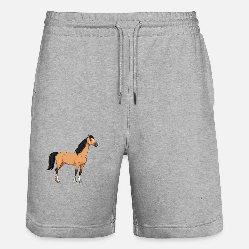 Connemara Pferd echt - Stanley/Stella Unisex Bio Joggingshorts Trainer  - Grau meliert