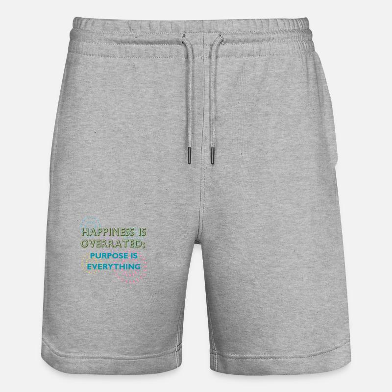 Purpose Is Everything Inspirational Design - Stanley/Stella Trainer Unisex Organic Jogging Shorts - heather grey