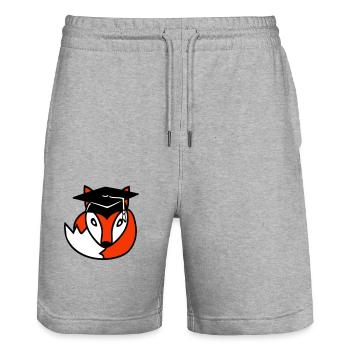 Fox High School Graduation Graduation Certificates College Hat - Stanley/Stella Trainer Unisex Organic Jogging Shorts - heather grey - Front - Nik (191cm) & Marisol (170cm)