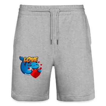 Love - Stanley/Stella Unisex Bio Joggingshorts Trainer  - Grau meliert - Vorne - Nik (191cm) & Marisol (170cm)