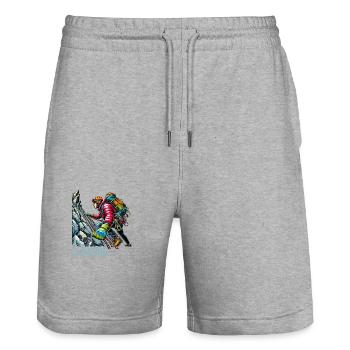 Bergsteiger Climbing - Stanley/Stella Unisex Bio Joggingshorts Trainer  - Grau meliert - Vorne - Nik (191cm) & Marisol (170cm)