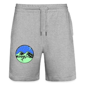 Télescope des montagnes du ciel étoilé - Short de jogging bio TRAINER Stanley/Stella unisexe - gris chiné - Devant - Nik (191cm) & Marisol (170cm)