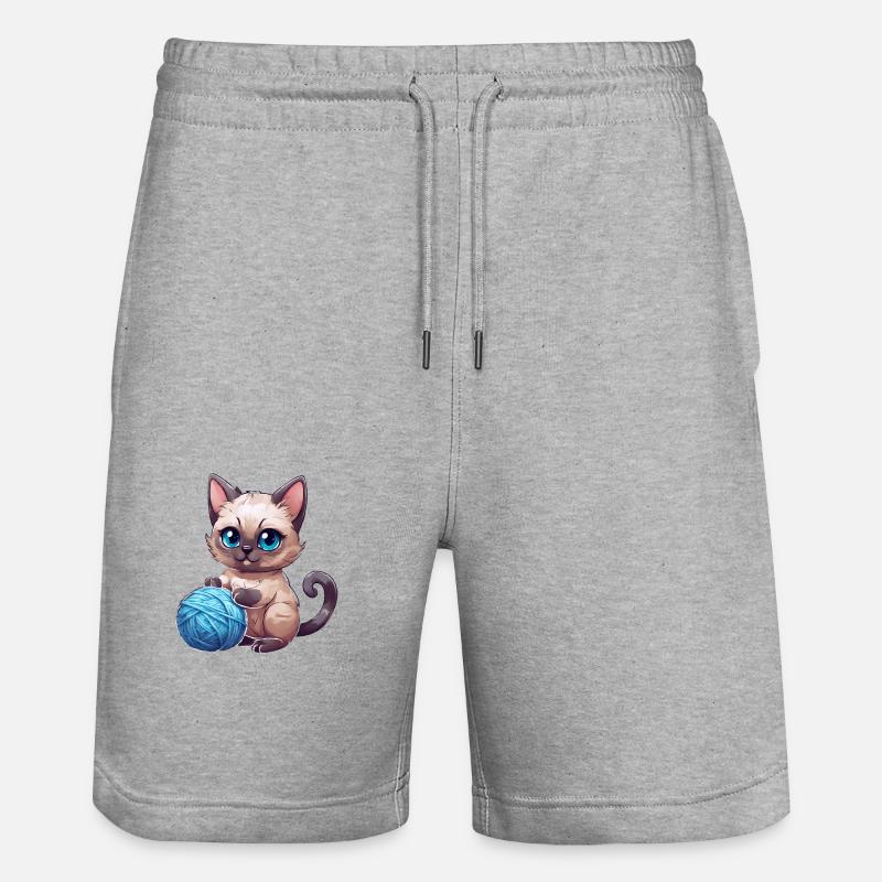 Chat avec de la laine - Short de jogging bio TRAINER Stanley/Stella unisexe - gris chiné