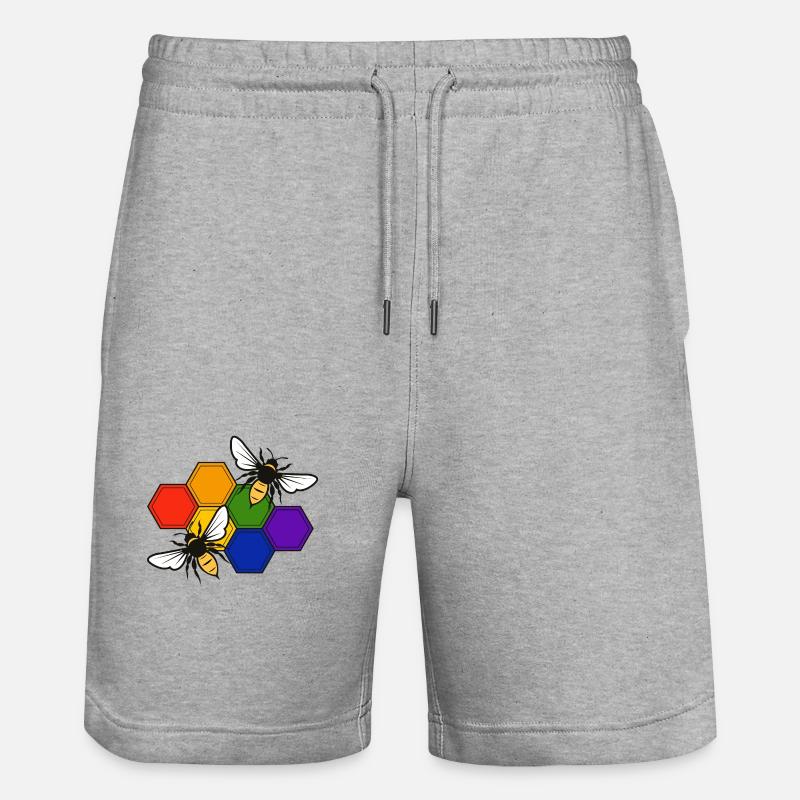 PrideBee - Stanley/Stella Unisex Bio Joggingshorts Trainer  - Grau meliert