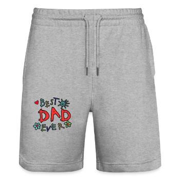 Best Dad Ever - Stanley/Stella Trainer Unisex Organic Jogging Shorts - heather grey - Front - Nik (191cm) & Marisol (170cm)