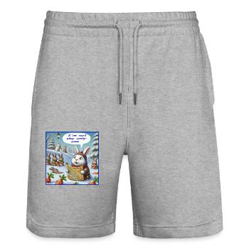 Kaninchen - Stanley/Stella Unisex Bio Joggingshorts Trainer  - Grau meliert - Vorne - Nik (191cm) & Marisol (170cm)