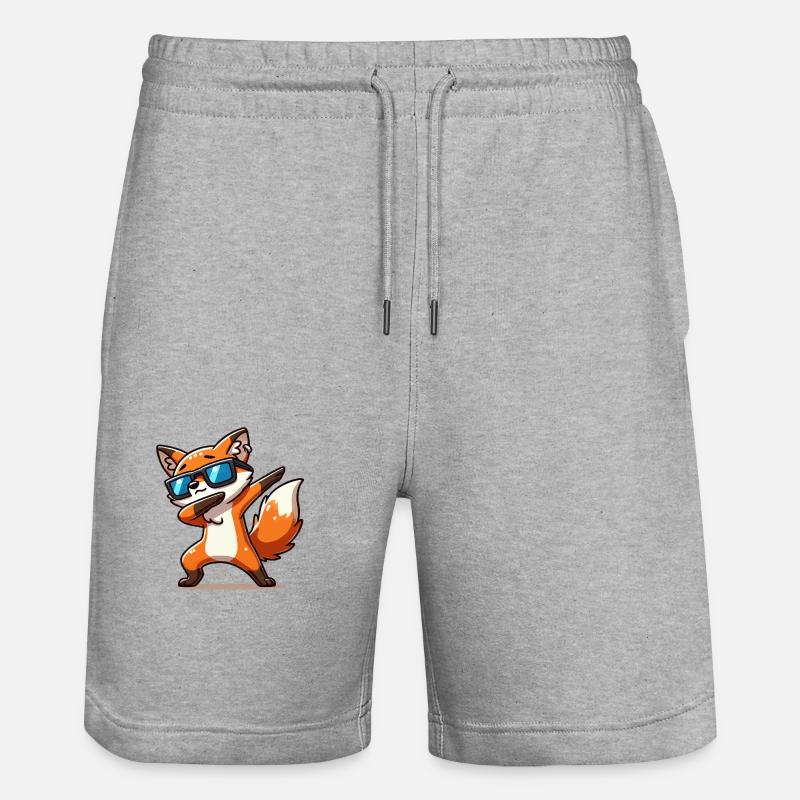 dabbing d’animaux de renard - Short de jogging bio TRAINER Stanley/Stella unisexe - gris chiné