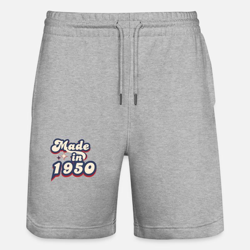 Made in 1950 retro - Short de jogging bio TRAINER Stanley/Stella unisexe - gris chiné