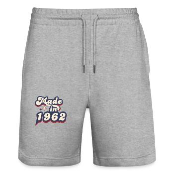 Made in 1962 retro - Short de jogging bio TRAINER Stanley/Stella unisexe - gris chiné - Devant - Nik (191cm) & Marisol (170cm)