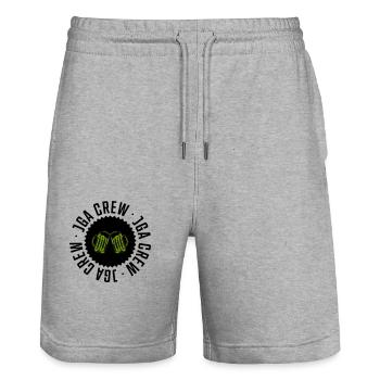 jga crew bier - Stanley/Stella Unisex Bio Joggingshorts Trainer  - Grau meliert - Vorne - Nik (191cm) & Marisol (170cm)