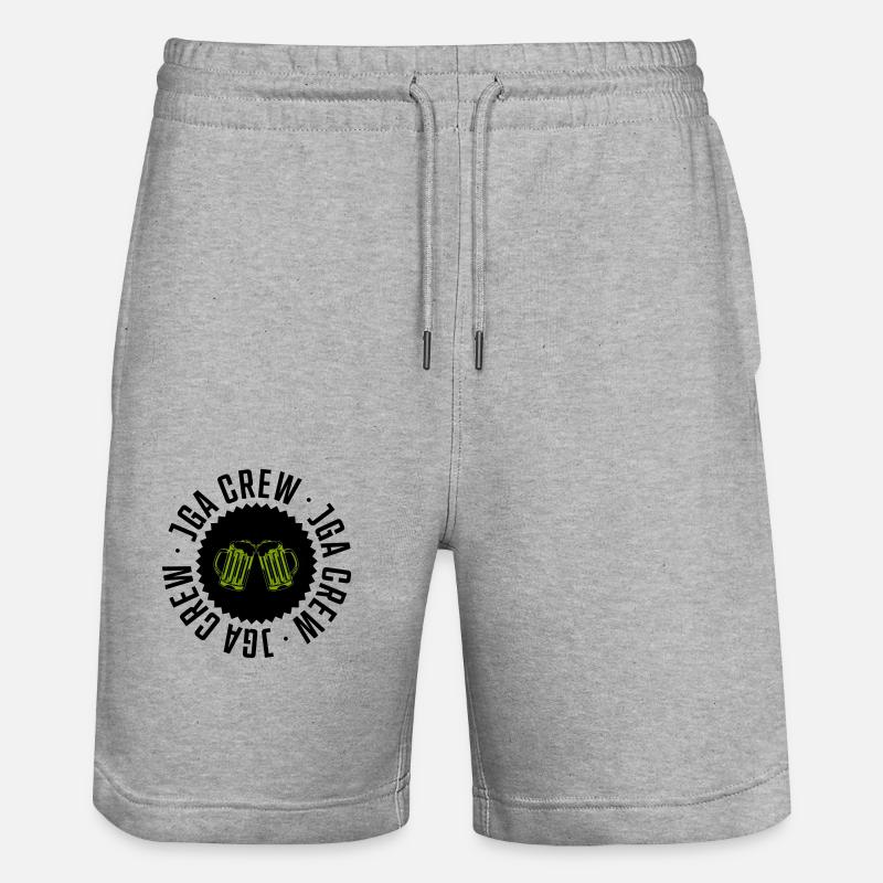 jga crew bier - Stanley/Stella Unisex Bio Joggingshorts Trainer - Grau meliert