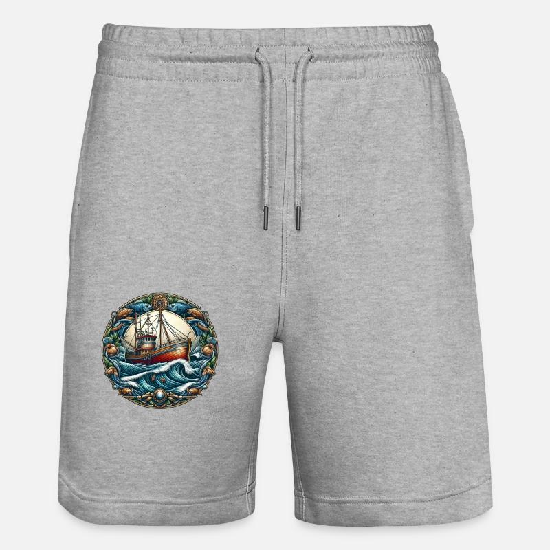 Fischkutter - Stanley/Stella Unisex Bio Joggingshorts Trainer  - Grau meliert