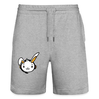 Bunny Plays Console Headset Gamer Nerd Headphones - Stanley/Stella Trainer Unisex Organic Jogging Shorts - heather grey - Front - Nik (191cm) & Marisol (170cm)