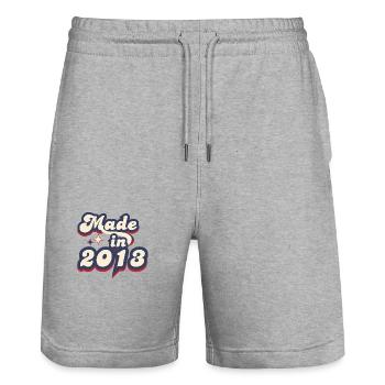 Made in 2013 retro - Short de jogging bio TRAINER Stanley/Stella unisexe - gris chiné - Devant - Nik (191cm) & Marisol (170cm)