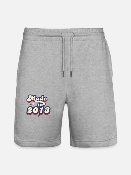 Made in 2013 retro - Stanley/Stella Trainer Unisex Organic Jogging Shorts - heather grey