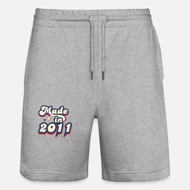 Made in 2011 retro - Stanley/Stella Trainer Unisex Organic Jogging Shorts - heather grey