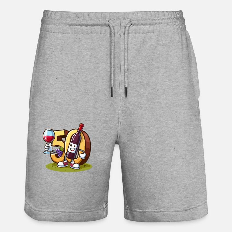 50 ans de vin - Short de jogging bio TRAINER Stanley/Stella unisexe - gris chiné