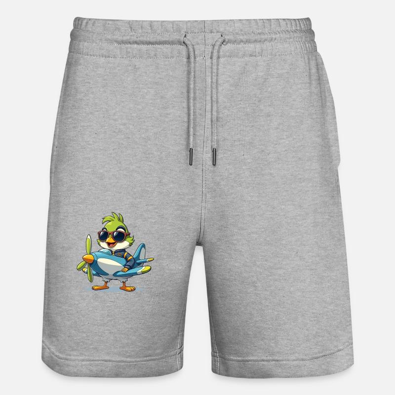 Sky Squawk : Pilote d’oiseau - Short de jogging bio TRAINER Stanley/Stella unisexe - gris chiné