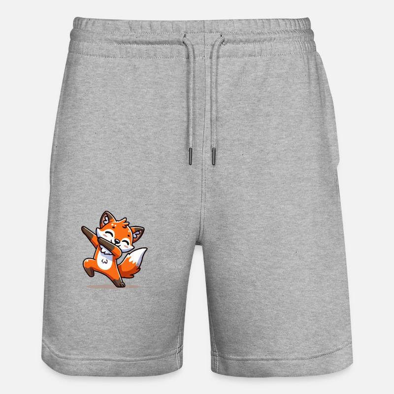fuchs tier dabbing - Stanley/Stella Unisex Bio Joggingshorts Trainer  - Grau meliert