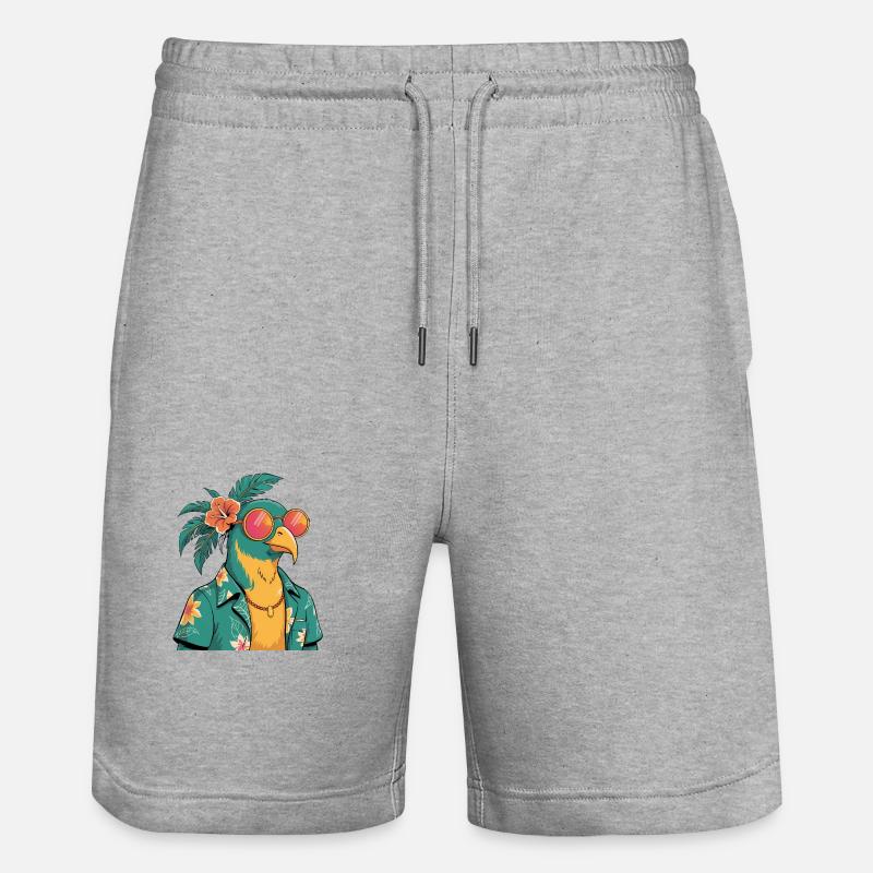 Colibri Oiseau Drôle D’été - Short de jogging bio TRAINER Stanley/Stella unisexe - gris chiné