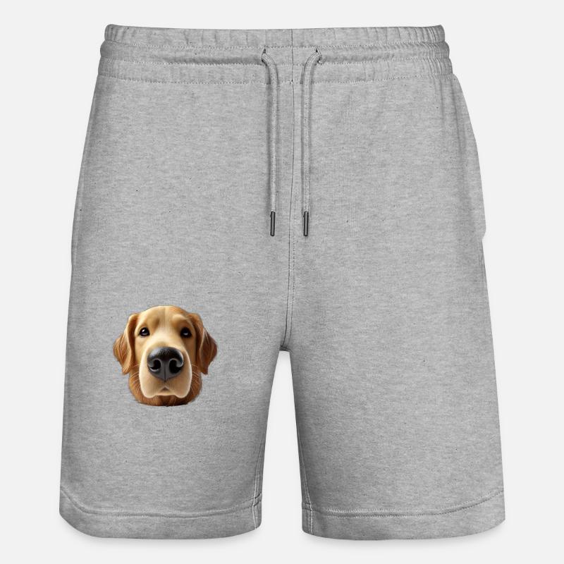 Tête de chien 1 marron - Short de jogging bio TRAINER Stanley/Stella unisexe - gris chiné