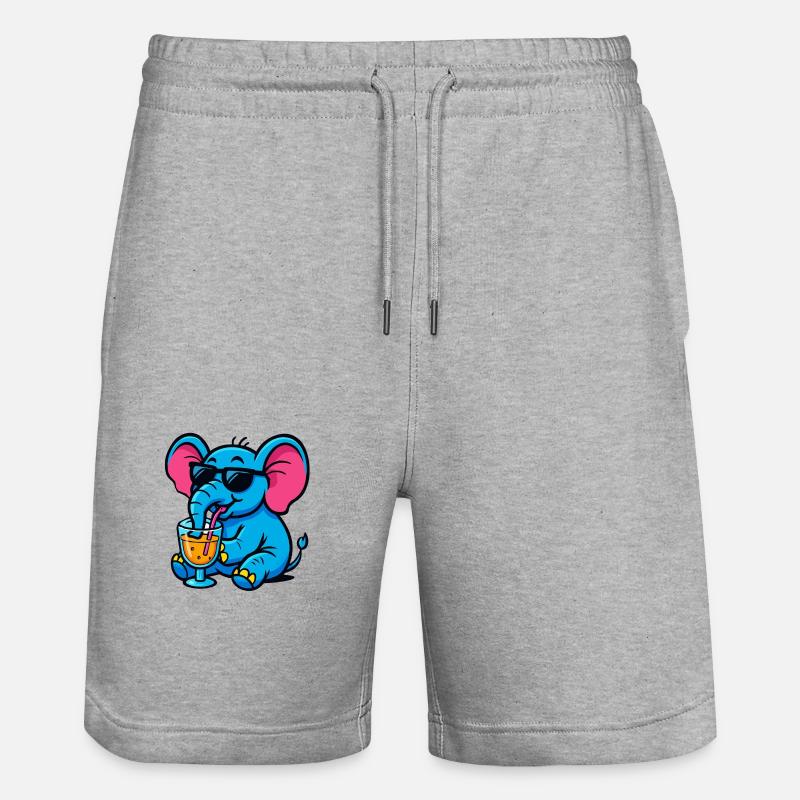 Cocktail BD Éléphant - Short de jogging bio TRAINER Stanley/Stella unisexe - gris chiné