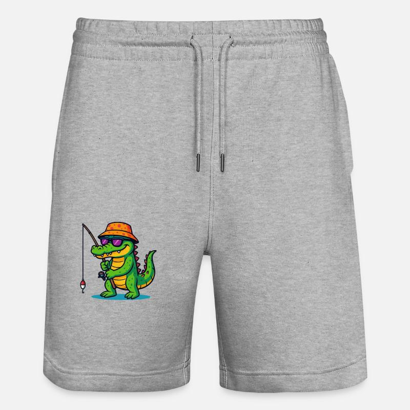 Pêche au crocodile - Short de jogging bio TRAINER Stanley/Stella unisexe - gris chiné