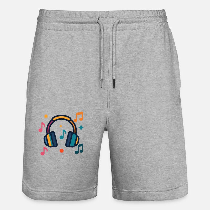 Casque et notes - Short de jogging bio TRAINER Stanley/Stella unisexe - gris chiné