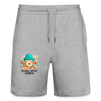 Champignon de soutien émotionnel Champignon de thérapie mignon - Short de jogging bio TRAINER Stanley/Stella unisexe - gris chiné - Devant - Nik (191cm) & Marisol (170cm)