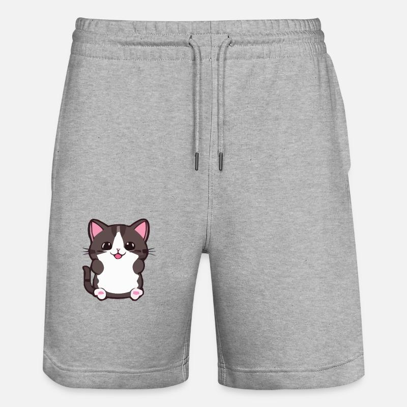 Bande dessinée Chat - Short de jogging bio TRAINER Stanley/Stella unisexe - gris chiné