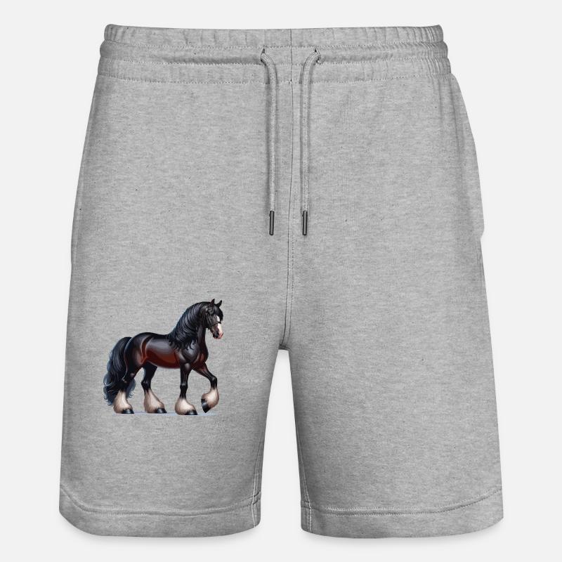 Cheval Pêcheur noir 2 - Short de jogging bio TRAINER Stanley/Stella unisexe - gris chiné