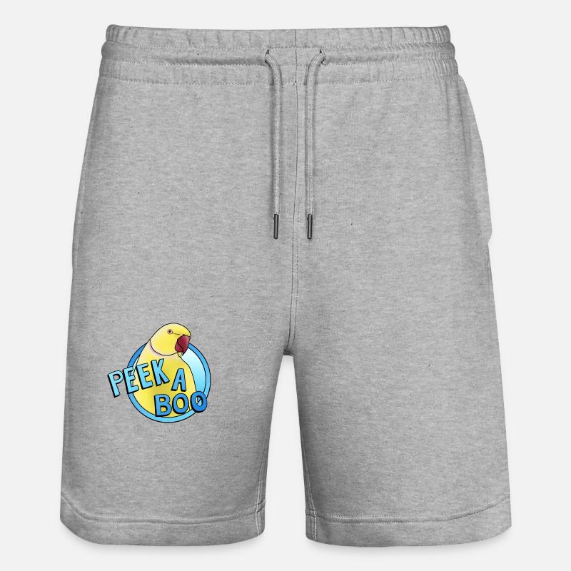 perruche à collier jaune « Peek-a-boo » - Short de jogging bio TRAINER Stanley/Stella unisexe - gris chiné