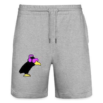 Raven DJ Club Music Listening Sunglasses Headphones - Stanley/Stella Trainer Unisex Organic Jogging Shorts - heather grey - Front - Nik (191cm) & Marisol (170cm)