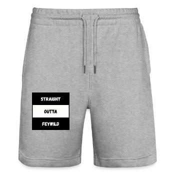 Straight Outta Feywild - Stanley/Stella Trainer Unisex Organic Jogging Shorts - heather grey - Front - Nik (191cm) & Marisol (170cm)