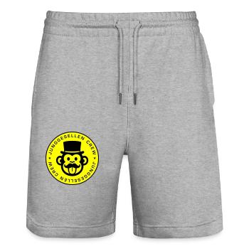 Junggesellen Crew Affe - Stanley/Stella Unisex Bio Joggingshorts Trainer  - Grau meliert - Vorne - Nik (191cm) & Marisol (170cm)