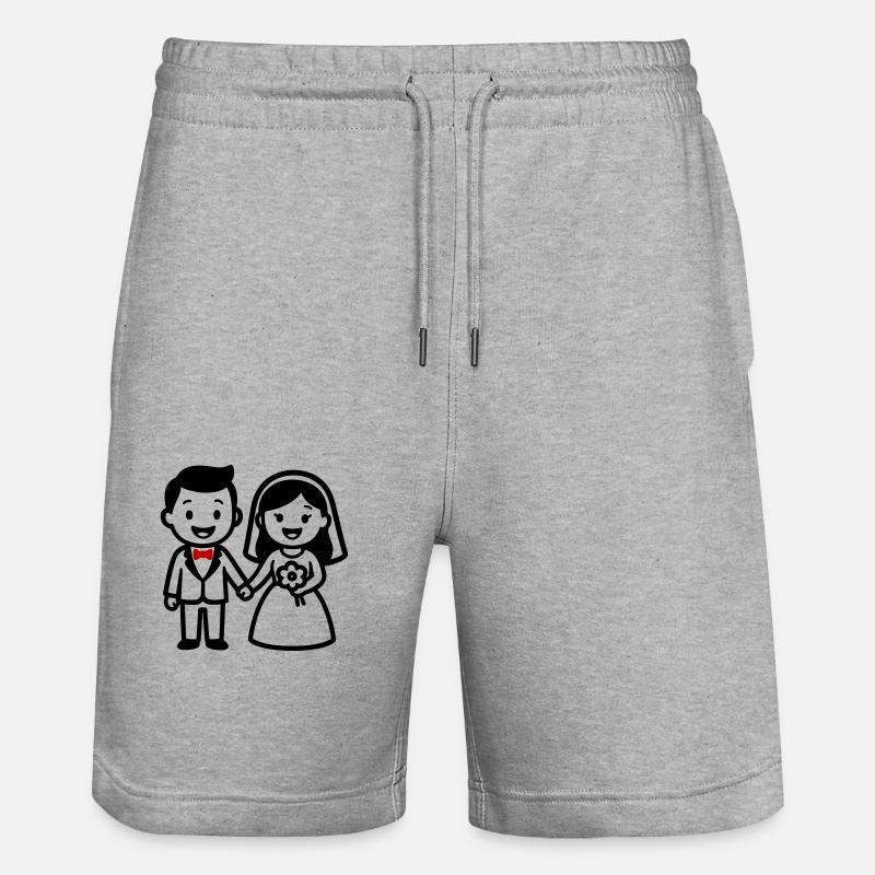 Couple de mariés - Short de jogging bio TRAINER Stanley/Stella unisexe - gris chiné