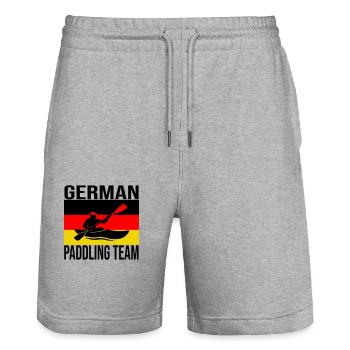 German Kayak Crew Shirt – Paddling - Stanley/Stella Trainer Unisex Organic Jogging Shorts - heather grey - Front - Nik (191cm) & Marisol (170cm)