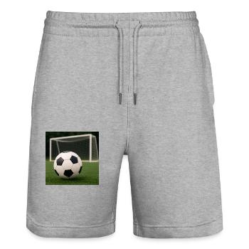 Sport - Football - Short de jogging bio TRAINER Stanley/Stella unisexe - gris chiné - Devant - Nik (191cm) & Marisol (170cm)